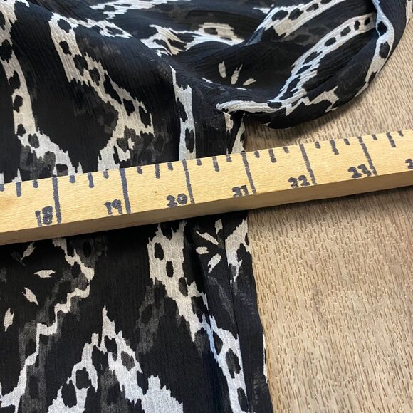 Nine West Patterned Long Sleeve Peasant Blouse Black White Size Medium - Picture 4 of 6
